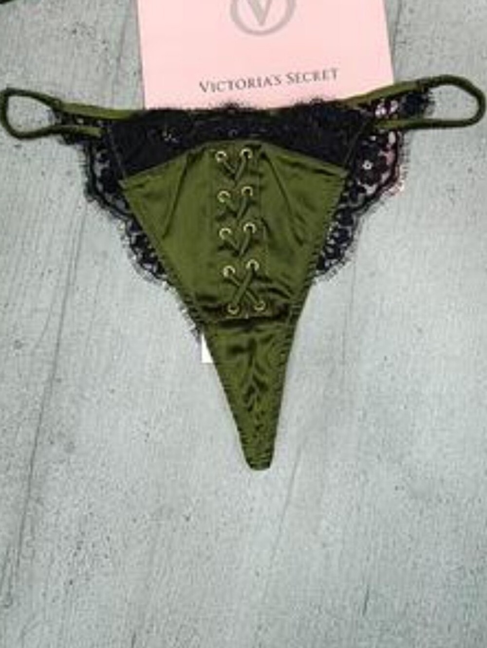 Victoria's secret luxe stretch silk VERY SEXY Atelier Satin Lace tanga panty S